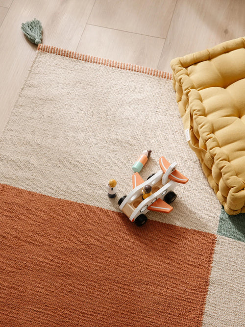 benuta kindervloerkleed Anton - veelkleurig/groen - 90x130 cm