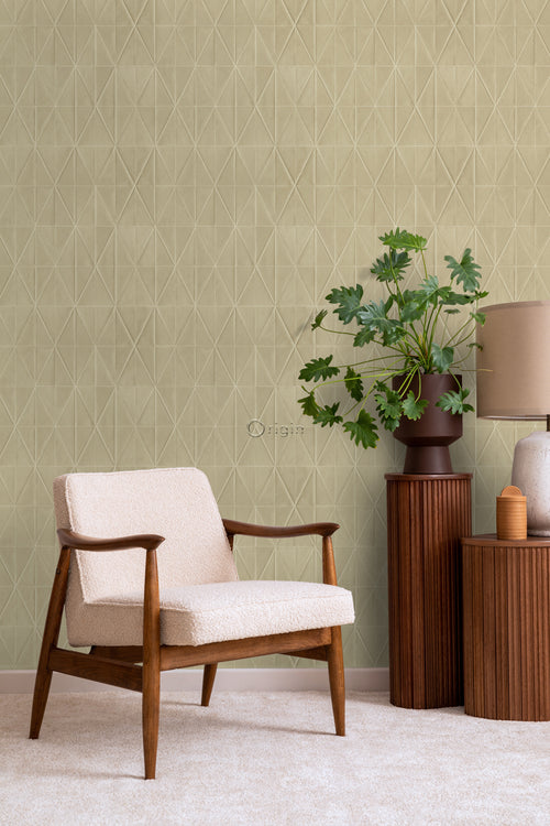 Origin Wallcoverings eco-texture vliesbehang origami motief beige - 0,53 x 10,05 m - 347857 - vtwonen shop