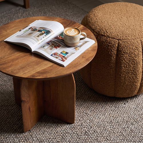 Raw Materials Bullnose bijzettafel mangohout  - Ø55 cm