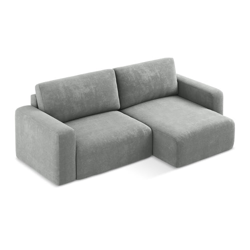 LaMiaSofa hoekbank rechts Ostia - chenille stof - grijs - 244x149x79