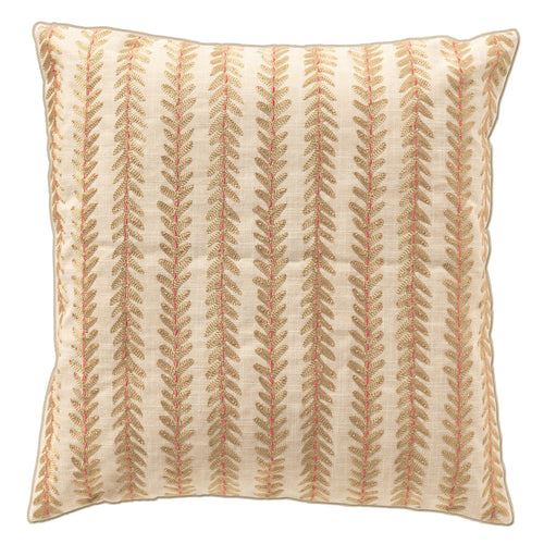 ZILA - kussenhoes 45x45 cm - bladmotief - Almond Buff - bruin, beige