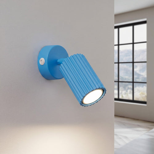 Sollux Lighting Wandlamp KARBON azuur met schakelaar - 8x16x16cm
