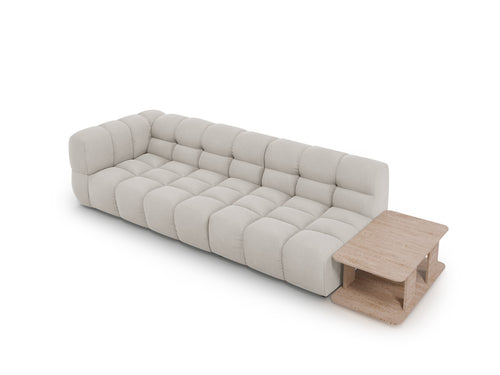 Cosmopolitan Design Rechte modulaire bank Sky 4-zits, flueel, lichtbeige - 102x297x70cm