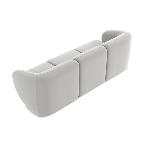 LaMiaSofa 3-zits bank Cervo - velours - zilver - 244x94x75