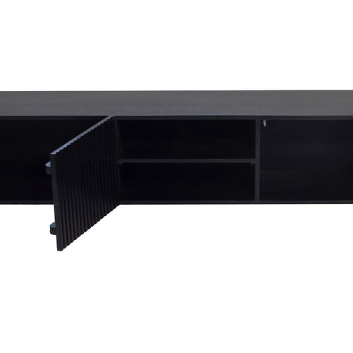 Giga Meubel Tv-meubel Roman - Zwart Mangohout - 150x40x35cm - vtwonen shop