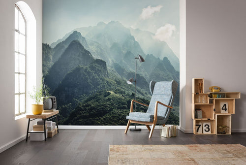 Sanders & Sanders fotobehang berglandschap groen - 300 x 200 cm - 612565