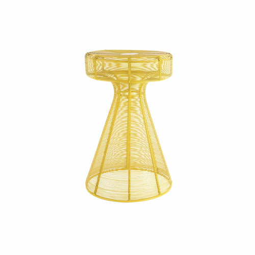 Leitmotiv bijzettafel Cuerda Corcho - geel - Ø30.5cm