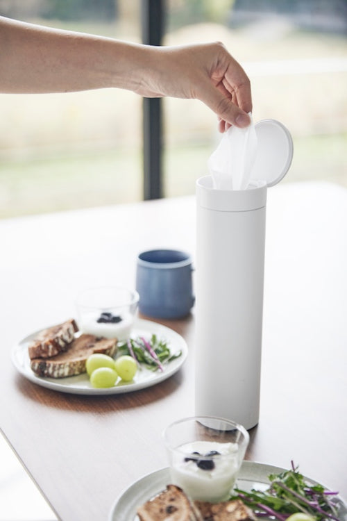 Yamazaki Tissuebox Rond - Tower - Wit