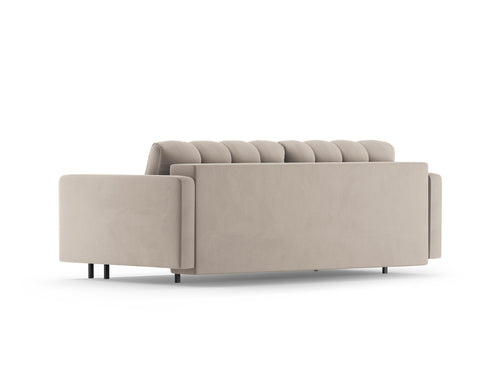 Cosmopolitan Design Slaapbank met opbergdoos Bali 3-zits, flueel donkerbeige - 84x222x105cm