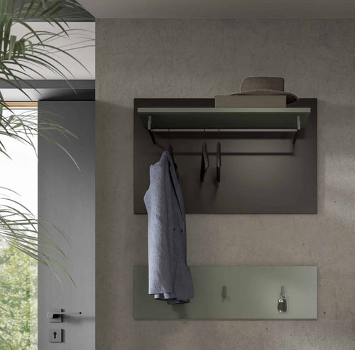 Furnilux Wandgarderobe Canu 73x80x27 cm in basalt grijs en Smoke Green Nb - vtwonen shop