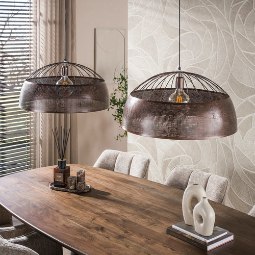 Giga Meubel Hanglamp Screen - Koper Metaal - 2-Lichts Designlamp - Ø60cm