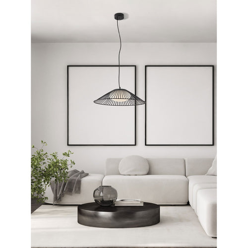 Nova Luce BRUME Hanglamp met draadframe, matzwart, opaal LED 21W 963lm 3000K