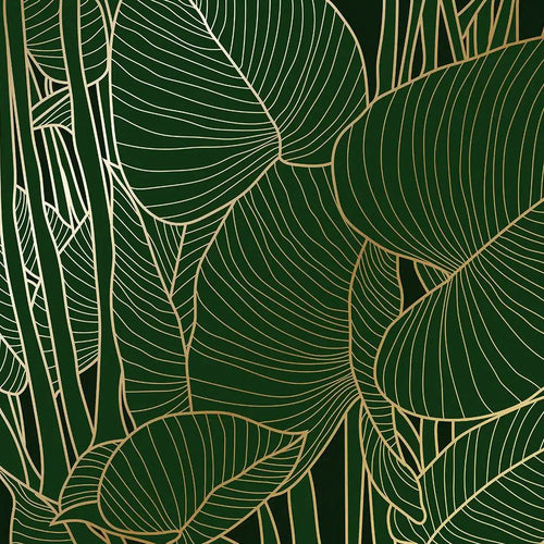 Sanders & Sanders fotobehang jungle bladeren groen en goud - 375 x 270 cm - 601455