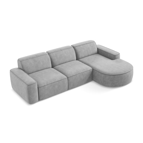 LaMiaSofa hoekbank rechts Melissa - chenille stof - lichtgrijs - 284x166x70