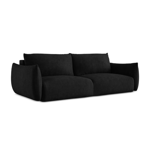 LaMiaSofa 3-zits slaapbank Savona - chenille stof - zwart - 230x105x90