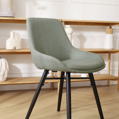 Nolon Nena-Isa Eetkamerstoel Saliegroen - Zwarte Houten Poten - vtwonen shop