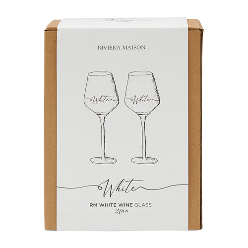 Rivièra Maison RM White Wine Glass 2 pcs - Glas - Transparant - vtwonen shop