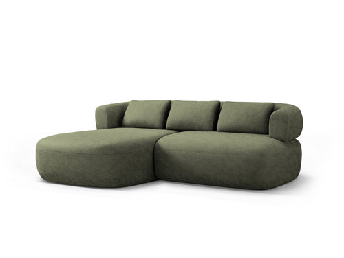 Micadoni linker hoekbank Jenny 5-zits, chenille groente - 145x200x73cm