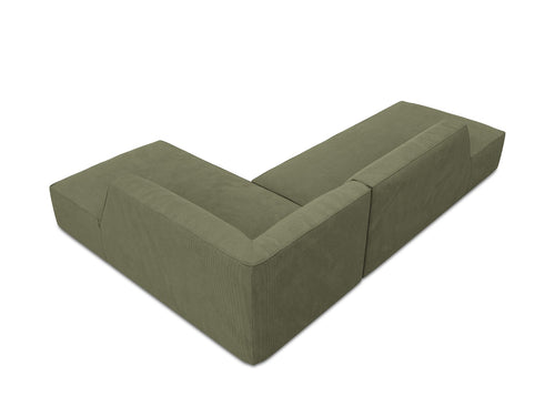 Micadoni rechter hoekbank Ruby 4-zits, ribfluwelen, groente - 180x273x69cm