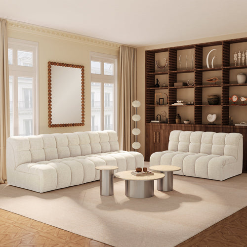 Premium Interiors - Bank SEVEN - bouclé-stof  crème 162cm