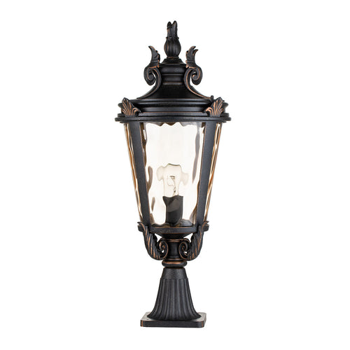 Elstead Baltimore - 1 Lichte Grote Outdoor Sokkel Lantaarn Verweerd Brons IP44, E27