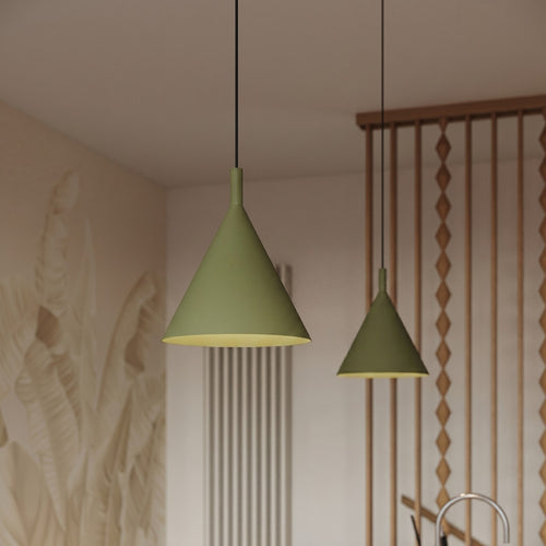 Sollux Lighting Hanglamp NOX 25 olijfgroen - 24,5x24,5x140cm