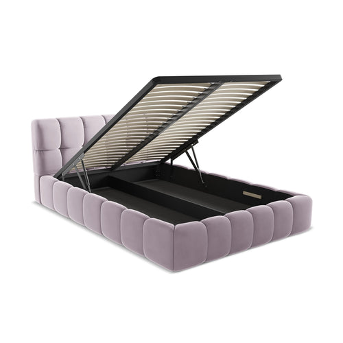 LaMiaSofa Bed met opbergruimte Roma - velours - lavendel - 160x228x82