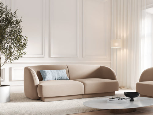 Micadoni Bank Miley 2-zits, flueel, cappuccino - 90x180x70cm