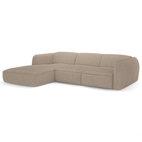 Sia Home - Hoekbanken links LIVIA - Bouclette stof - Mol - 272cm - vtwonen shop