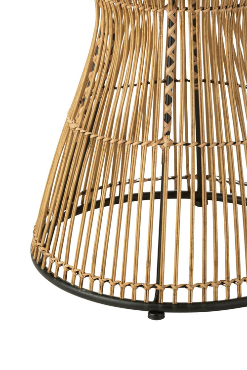J-Line bijzettafel Rond Groeven - rotan - naturel