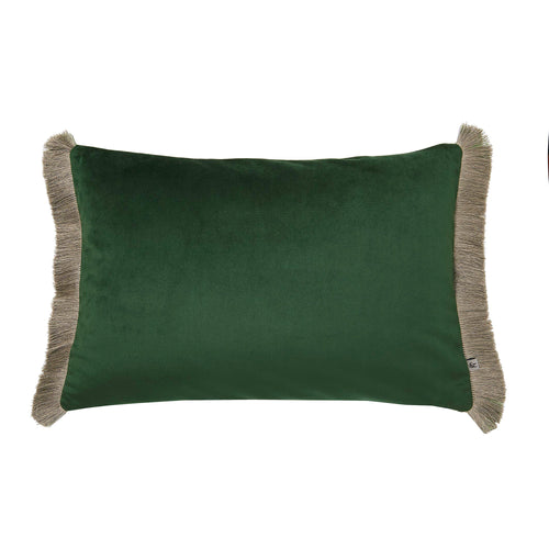 Graham & Brown Sierkussen met ritssluiting Franje Glanzend - Emerald 40x60cm - vtwonen shop