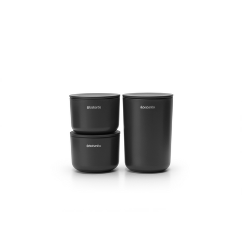 Brabantia Opbergbakjes - set van 3 - dark grey - vtwonen shop