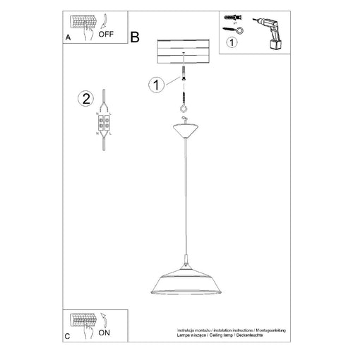 Sollux Lighting Hanglamp FRIKA wit - 34x34x74cm