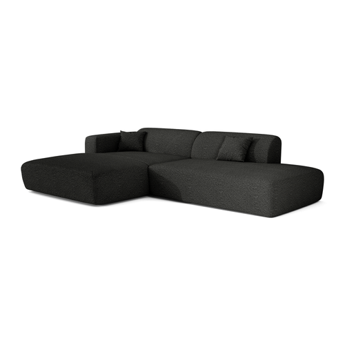 Sia Home - Hoekbanken links MYRA - Bouclette stof - Donker antraciet - 310cm - vtwonen shop