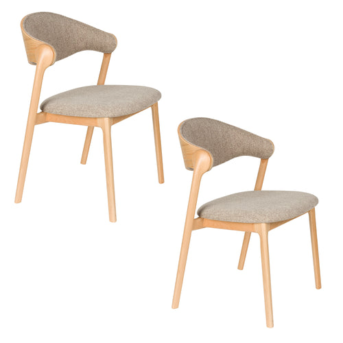 Dutchbone Babington Eetkamerstoelen Naturel - Set van 2 - vtwonen shop