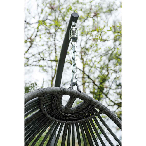 Panama hangstoel - eivorm - carbon black - earl grey - valley sand - vtwonen shop