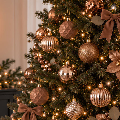 Mica Decorations Bal Onbreekbaar Bruin 40 Stuks - Kerstballenset van Gerecycled Polystyreen - Onbreekbare Kerstballen voor Kerstversiering - Diameter