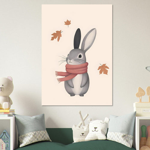 Artfulprints  Konijn met sjaal   poster A4 21x29.7 cm - vtwonen shop