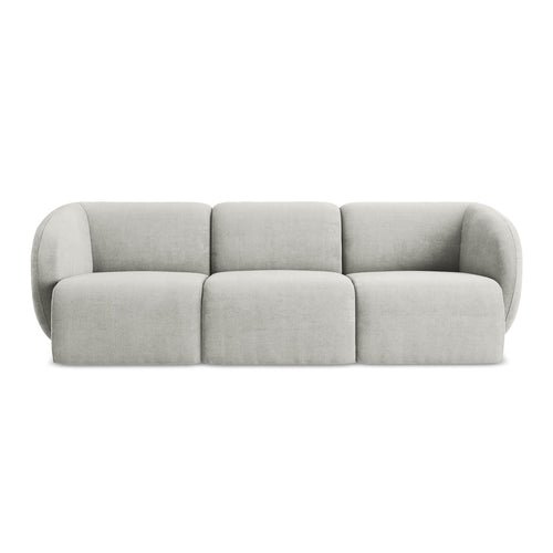 LaMiaSofa 3-zits bank Cervo - chenille stof - lichtgrijs - 244x94x75