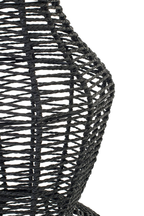 J-Line vloerlamp Touw - metaal - zwart