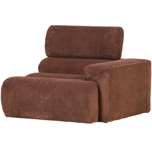 WOOOD 1-zits element bank arm rechts Novi - Ribstof - Terra - 86x109x113