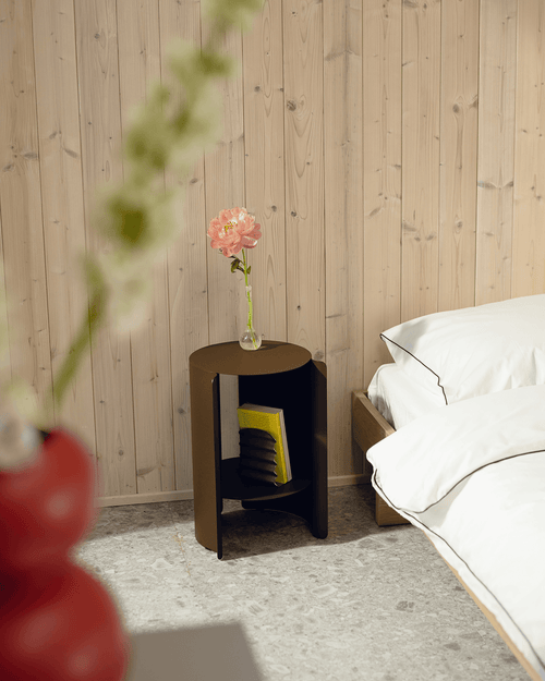 noo.ma Wa Side Table - gepoedercoat stalen bijzettafel, Cocoa Brown
