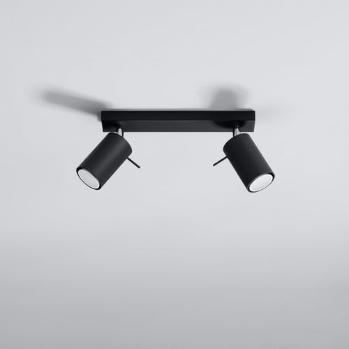 Sollux Lighting Plafondlamp RING 2 zwart - 30x6x16cm