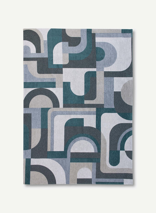 Module vloerkleed 9208 Morris Green - Blauw - 240 x 240 cm