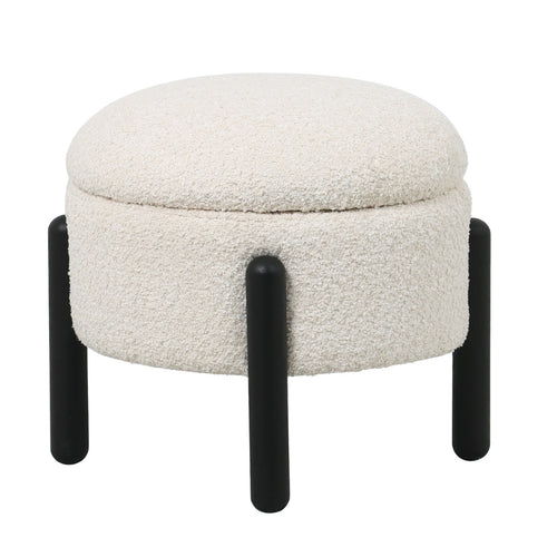 Giga Meubel Poef Charlise - Beige - Stof/Metaal - 45x45x36cm - vtwonen shop