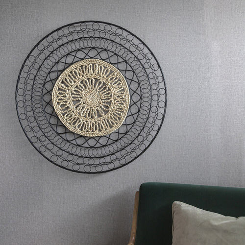 Art for the Home Metal Art - Mandala met Rotan - Diameter 76cm