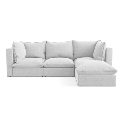 LaMiaSofa hoekbank rechts Ravenna - bouclé - zilver - 255x165x77