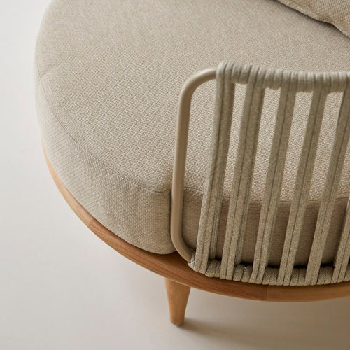 Tikamoon Fauteuil van massief teak en stof - Beige - vtwonen shop