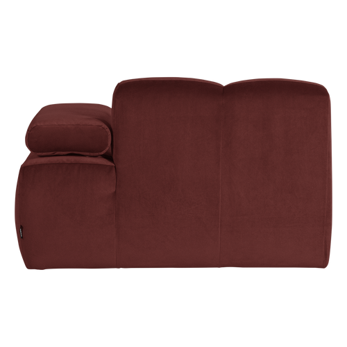 WOOOD chaise longue bank rechts Mojo - Velvet - Kastanjebruin - 74x124x162
