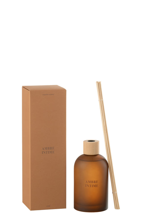 J-Line geurstokjes Accords Essentiels - Ambre Intime - oker - 250 ml